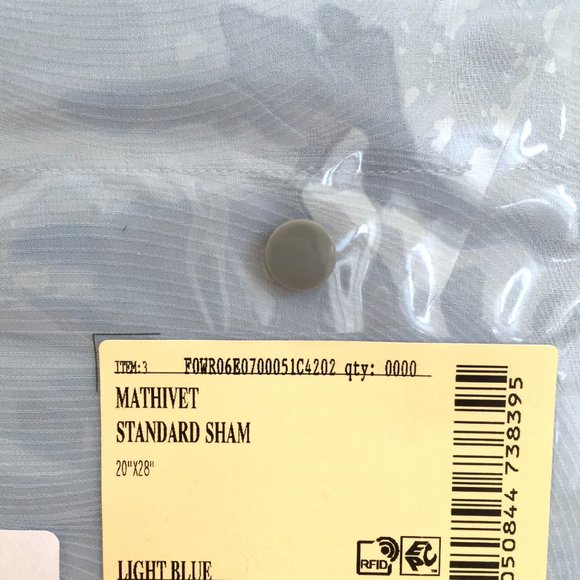 FRETTE Standard SHAM 1x Mathivet Light BLUE 20"x28" 100% Cotton Portugal NEW - Picture 4 of 8